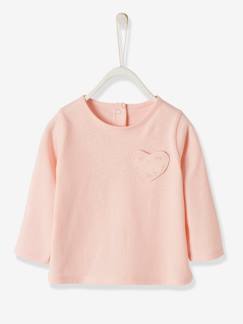 Bébé-T-shirt, sous-pull-T-shirt-T-shirt bébé fille poche coeur et fraises