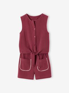 Fille-Ensemble short top fille gaze coton