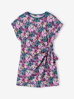Mädchen-Jerseykleid Mädchen Dschungelprint