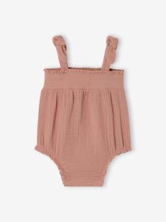 Baby-Latzhose, Overall-Gesmoktes Baby Trägerbody aus Baumwoll-Musselin