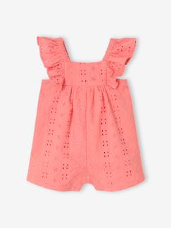 Baby-Latzhose, Overall-Kurzoverall Mädchen Baby mit Stickerei