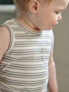 Bébé-T-shirt, sous-pull-Débardeur bébé garçon rayé coton bio