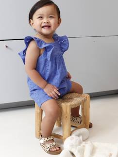 Baby-Latzhose, Overall-Kurzoverall Mädchen Baby mit Stickerei