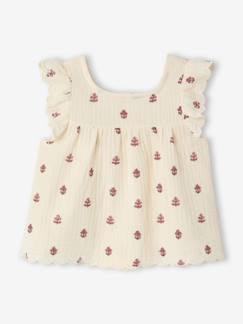 Baby-Hemd, Bluse-Baby Bluse mit zartem Blumenprint und Volants
