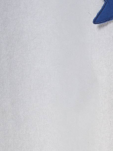 Kindergardine mit Sternen-Girlanden Grau/Sterne 