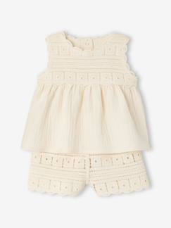 Bébé-Ensemble-Ensemble top short bébé fille crochet