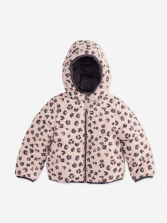 Mädchen-Mantel, Jacke-Daunenjacke-Wende-Steppjacke Mädchen, warm und leicht, Recyclingmaterial