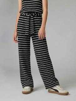Fille-Pantalon large en maille fantaisie fille