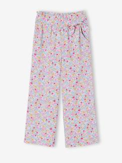Fille-Pantalon fille large motifs fleurs 