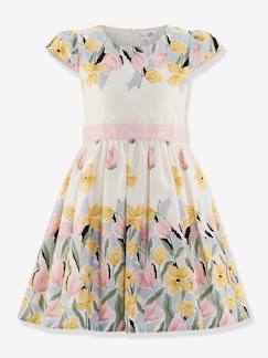 Fille-Robe de cérémonie fleurie avec manches bouffantes fille Happy Girls