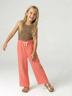 Fille-Pantalon large gaze de coton