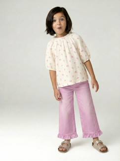 Fille-Pantalon fille large à volants