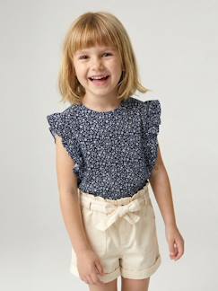 Fille-T-shirt, sous-pull-T-shirt manches courtes fille volants
