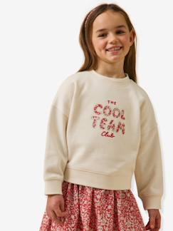 Mädchen-Pullover, Strickjacke, Sweatshirt-Sweatshirt COOL TEAM Mädchen CYRILLUS