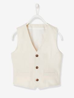 Garçon-Manteau, veste-Veste-Veste garçon cérémonie sans manches en coton/ lin