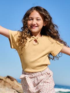 Fille-T-shirt, sous-pull-T shirt fille noeud fantaisie