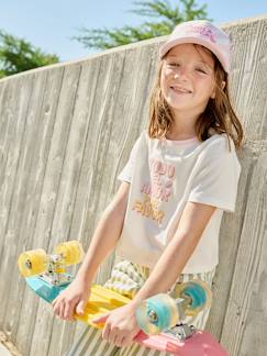 Mädchen-T-Shirt mit Kontrast-Ausschnitt Mädchen, mit Recycling-Baumwolle