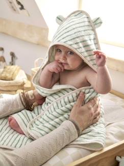 Bébé-Cape, peignoir de bain-Cape de bain personnalisable et gant de toilette BIO