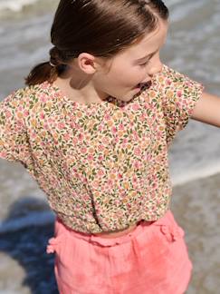 Fille-T-shirt, sous-pull-Blouse manches courtes 