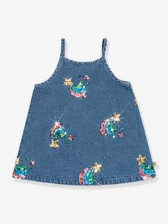 Bébé-Robe, jupe-Robe denim fille à bretelles