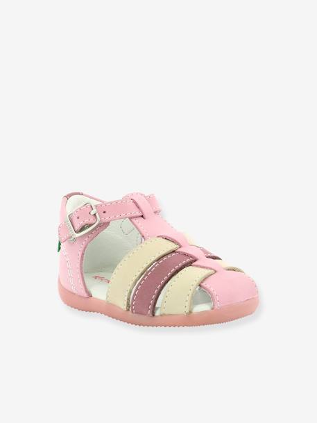 Sandales Cuir Bebe Fille Bigfly 2 Kickers Rose Chaussures