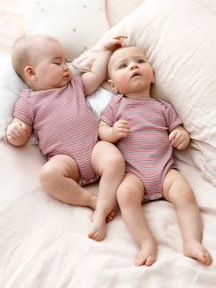 Le sommeil de bébé-Lot de 3 bodies évolutifs pur coton manches courtes marin