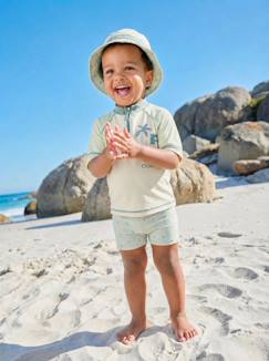 Bébé-Ensemble de bain T-shirt anti-UV + short + bob bébé
