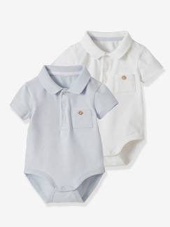 Hündchen-2er-Pack Baby Bodys für Neugeborene, Polokragen Oeko-Tex®