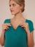 T-shirt tunisien grossesse et allaitement blush foncé+noir+vert lichen 