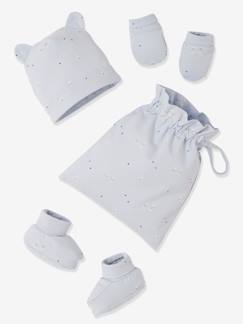 Les essentiels de bébé-Kit bonnet + chaussons + gants et sac bébé