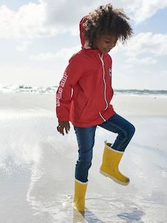 Vêtements de pluie pour enfants-Coupe-vent à capuche garçon motif voilier au dos