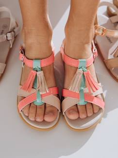 Schuhe-Mädchenschuhe 23-38-Sandalen-Mädchen Sandalen mit Pompons