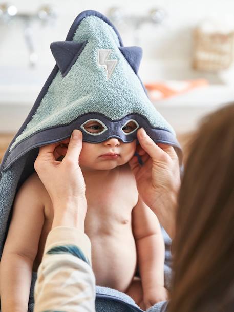 Cape De Bain Bebe Heros Masque Bleu Linge De Maison Et Decoration