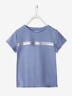 Mädchen-T-Shirt, Unterziehpulli-Mädchen Sport-T-Shirt mit Glanzstreifen
