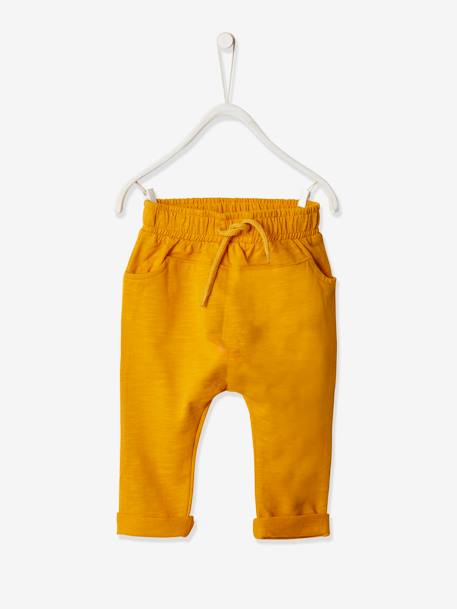 Pantalon Molleton Bebe Garcon Uni Ocre Bebe