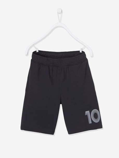 Short de sport garçon Numéro 10 en matière technique MARINE+noir 