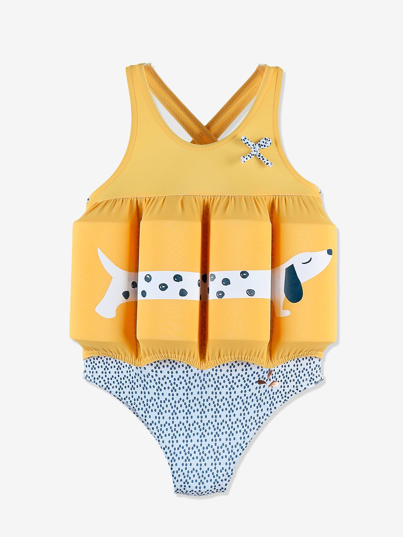 Maillot De Bain Bouee 1 Piece Archimede Jaune Chien Fille