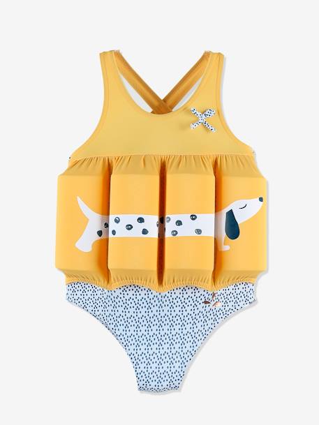 Maillot De Bain Bouee 1 Piece Archimede Jaune Chien Fille
