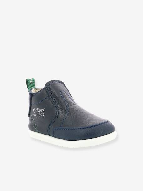 Bottillons Cuir Bebe Garcon Kicksavaho Kickers 1ers Pas Marine Chaussures