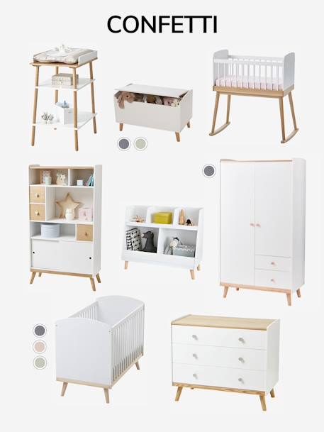 Lit Bebe A Barreaux Ligne Confetti Gris Chambre Et Rangement