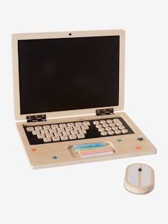 Jouet-Jeux d'imitation-Ordinateur portable en bois