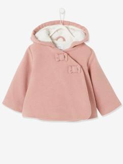 Les essentiels de bébé-Manteau à capuche bébé fille lainage doublé et ouatiné