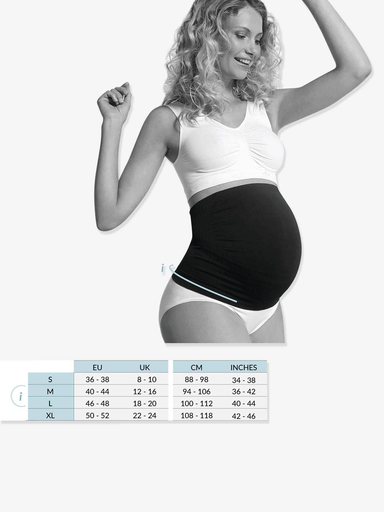 Schwangerschaftsgürtel CARRIWELL, nahtlos - schwarz, Umstandsmode