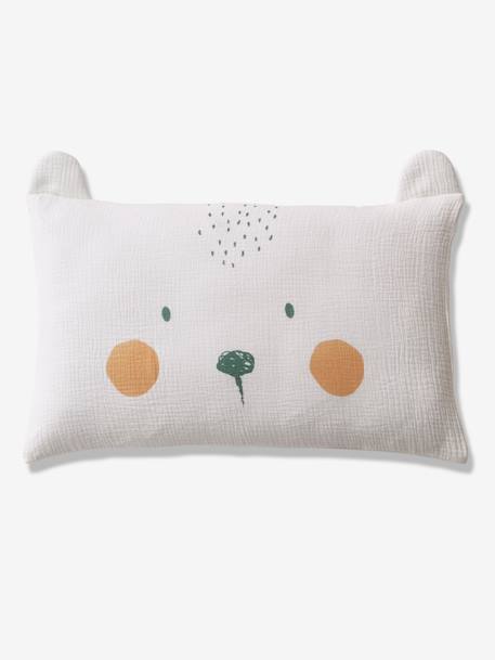 Taie D Oreiller Bebe En Gaze De Coton My Little Bear Ivoire Linge De Maison Et Decoration