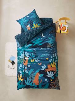 Linge de maison et décoration-Linge de lit enfant-Parure fourre de duvet + taie d'oreiller enfant JUNGLE NIGHT