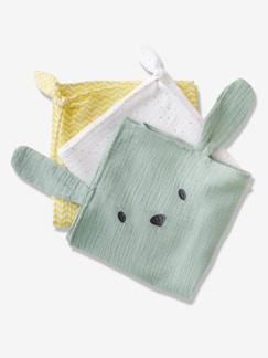 Must-haves für Babys-3er-Pack Wickeltücher ,,Green Rabbit"