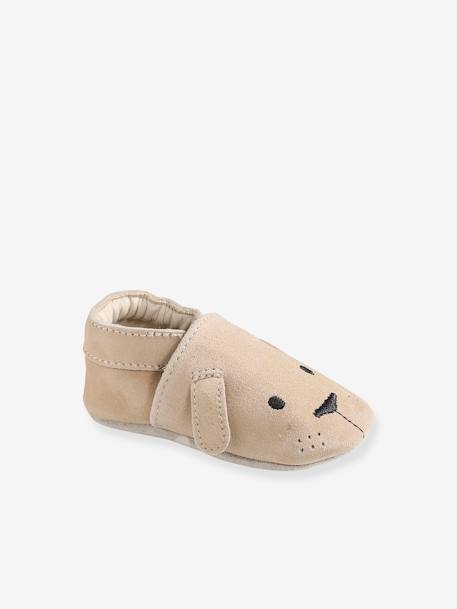 Chaussons De Parc Bebe Garcon Cuir Souple Sable Chaussures