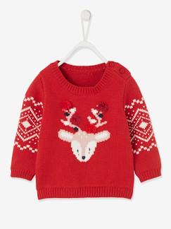 Mon premier Noël-Pull de Noël bébé mixte motif renne
