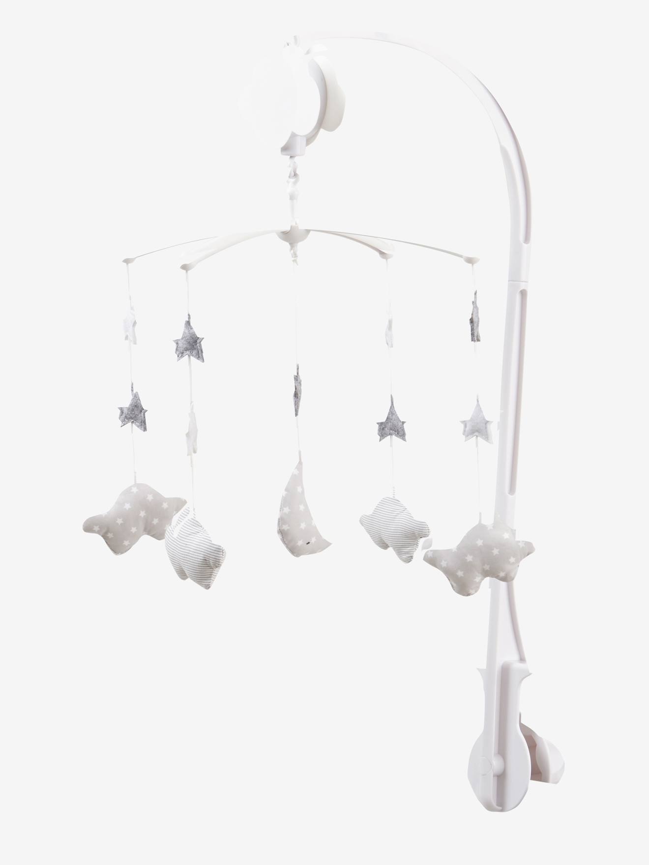 Mobile Musical Nuage Et Lune Constellation Gris Blanc Chambre Et Rangement