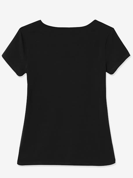 Lot de 2 T-shirts cache-coeur grossesse et allaitement LOT MARINE/GRIS+noir 